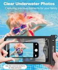 Using Large IPX8 Waterproof Phone Pouch 2 Pack Up To 10 Inch Case For underwater photography with iPhone in pool