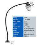 Flexible 24 Inch Gooseneck LED Work Light Button Switch For Lathe Milling Machines Built Tough For The Daily Grind Industrial Bench Lamp with adjustable arm.