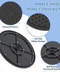 Features of 12 Inch Rotating Turntable With Steel Ball Bearings For Flat Panel Monitors TVs Potted Plants And Stereo Speakers.