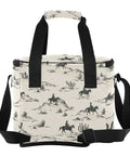 Insulated Leakproof Lunch Bag For Outdoors with cowboy print, heavy-duty cooler tote for picnics, beach days, camping and travel