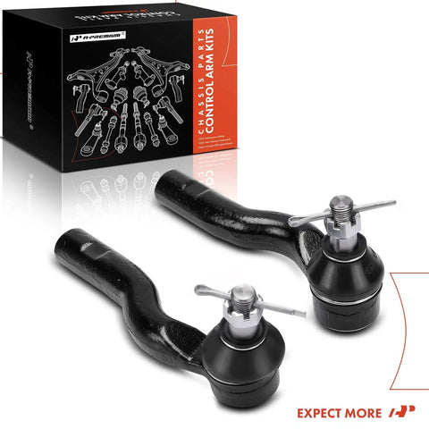 Front Outer Tie Rod End Replacement For Scion FR-S 2013-2016, Subaru BRZ 2014-2019, Toyota 86 2017-2020, Fixes Uneven Tire Wear And Improves Steering Confidence, black metal pair with box