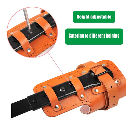 Pro Grade Tree Climbing Spikes Set With Adjustable 16 To 18 Inch Height Alloy Steel Spikes close-up of adjustable mechanism