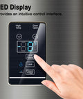 LED display of Huge 21 Cube Upright Freezer No Sweat Frost Free with touch controls for easy settings.