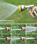 Heavy Duty Metal Hose Nozzle Sprayer With 7 Spray Patterns for High Pressure Watering and Car Wash, Zinc Alloy Construction