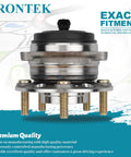 Front view of Rear Wheel Bearing And Hub Assembly For 2016 To 2020 Kia Sorento With Abs 5 Lug 1 Piece Replacement Premium Quality Hub Bearing Durable Steel Construction Solid Ride Easy Install Fits Driver Or Passenger Side showing steel construction and mounting bolts