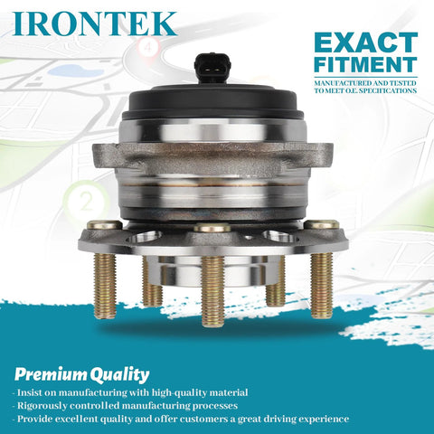 Front view of Rear Wheel Bearing And Hub Assembly For 2016 To 2020 Kia Sorento With Abs 5 Lug 1 Piece Replacement Premium Quality Hub Bearing Durable Steel Construction Solid Ride Easy Install Fits Driver Or Passenger Side showing steel construction and mounting bolts