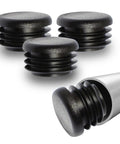 1 Inch Outer Diameter Ribbed Plastic Hole Plugs For Round Tubing Black End Caps And Furniture Leg Inserts, Ideal For Preventing Floor Scuffs, Chair Tips And Table Feet, Weather And Impact Resistant, Made In USA, 10 Pack.