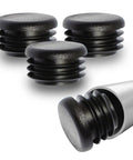 1 Inch Ribbed Plastic Hole Plugs For 3/4 To 15/16 Inch Round Tubing Black End Caps Durable Furniture Leg Inserts Tough And Weather Resistant