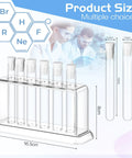Six Piece Glass Graduated Cylinder Set With Rack 5Ml To 250Ml Clear Lab Tubes For Chemistry Projects display with measurements