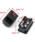 Two Pack AC250V 10A IEC 320 C14 Inlet Panel Socket With Fuse Red Light Indicator Rocker Switch 7 Terminal Power Supply