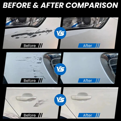 Premium Nano Cloth Car Scratch Remover for Minor Paint Repairs and Swirl Marks before and after effectiveness comparison.
