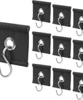 Heavy Duty RV Awning Hooks Kit For Piping Rails 5 To 6 Mm And 7 To 8 Mm set of black hooks on white background