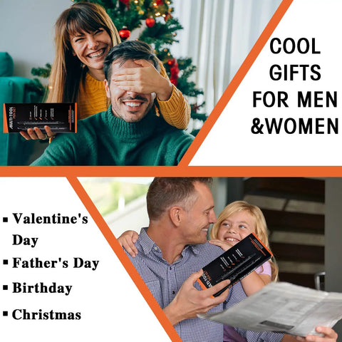 2 Pack 9 In 1 Multi Tool Pen Set For Men Cool Gadgets Gift For Dad Husband Boyfriend Grandpa From Daughter Wife Christmas Stocking Stuffers Birthday Gift image showing holiday gift scenes with family.