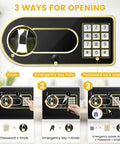 Heavy Duty Home Drop Safe Box With Waterproof And Fireproof Steel Build Digital Lock and knob, emergency key hole, password