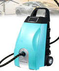 Kick Gunk To The Curb With This Badass Portable Steam Cleaner. Compact design with rolling wheels and flexible hose for car detailing.