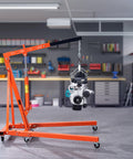 2 Ton Hydraulic Engine Hoist With Lever And Leveler Heavy Duty Cherry Picker Shop Crane in garage lifting engine