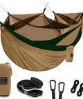 Cozy Double Camping Hammock With Bug Net For Outdoors Hiking And Travel Built Tough For Real Life 500 Lbs Capacity