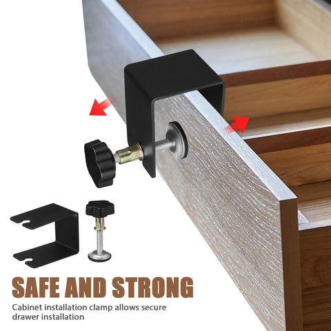 Two Pack Adjustable Steel C Clamps For Drawer Fixing And Cabinet Install Heavy Duty Woodworking Clips on wooden drawer