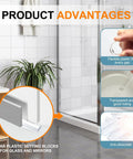 Bulk 200 Clear Plastic Setting Blocks For Glass Shower And Mirrors One Eighth Inch Thick By One Quarter Inch Wide By Two Inch Long Shims For Window Or Bathroom Mounting And Kitchen Projects in shower installation graphic