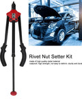 Pro Grade Manual Rivet Nut Tool Kit With Interchangeable Mandrels And Nosepieces, Carbon Steel Heat Treated For Blind Rivets, Ideal For Construction, Automotive, Ship Repair And Electrical Projects, Handles 2.4mm 3.2mm 4.0mm 4.8mm manual rivet nut setter kit for automotive repair