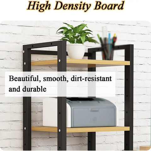 5 Layer HiFi Stand On Wheels For Heavy Duty Audio Gear And Vinyl Storage Rolling AV Rack with high-density board shelves