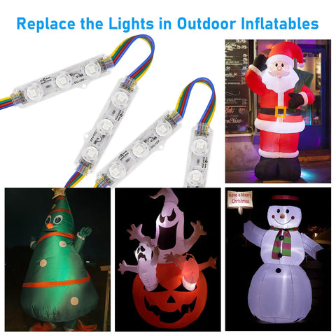 Bright Dope LED Storefront Window Lights Kit for Business Waterproof RGB Light Strips 60 Ft with festive outdoor inflatables