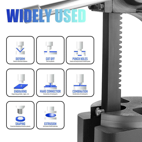 Heavy Duty Manual Arbor Press Machine 3 Ton Cast Iron Desktop Hand Tool for Stamping Forming capabilities illustration.