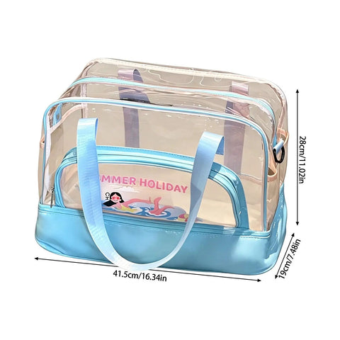 Dry Wet Separated Storage Bag for Gym and Beach Gear with separate compartments, travel-friendly, dimensions 41.5x19x28 cm