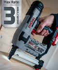 Kickass Cordless Brad Nailer Kit Cruises Through 18 Gauge Trim Work showcasing grip and firing mechanism for precision nailing.