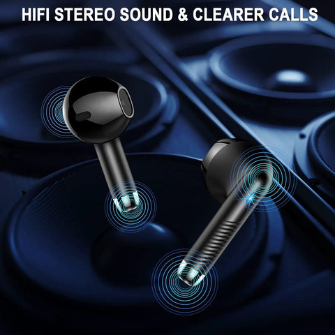 Wireless Earbuds With Bluetooth 5.4 And LED Power Display, 13mm Dynamic Drivers For Rich Bass And Crystal Clear Calls
