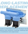 Washer Water Inlet Valve 285805 Replacement for Whirlpool Kenmore Maytag with blue and black durable components