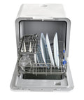 Portable Countertop Dishwasher Plug And Play With Six Liter Water Tank For Apartments Rv And Dorms showing loaded dishes.