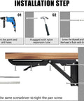 Installation steps for Built Tough Folding Shelf Brackets 16 Inch 4 Pack Metal Collapsible Wall Mounted Shelves with screws.