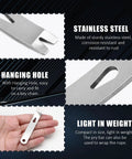 Four Pack Handy Compact Mini Pry Bar Set For Everyday Carry showing stainless steel material and hanging hole design.