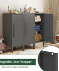 Beefy Heavy Duty 39.5 Inch Metal Storage Cabinet With Magnetic Door Featuring 3 Compartments And 2 Adjustable Shelves for home use