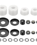 Complete Skateboard Truck Rebuild Kit with Bushings, Washers, Pivot Cups for Longboards, 92A PU White Bushings