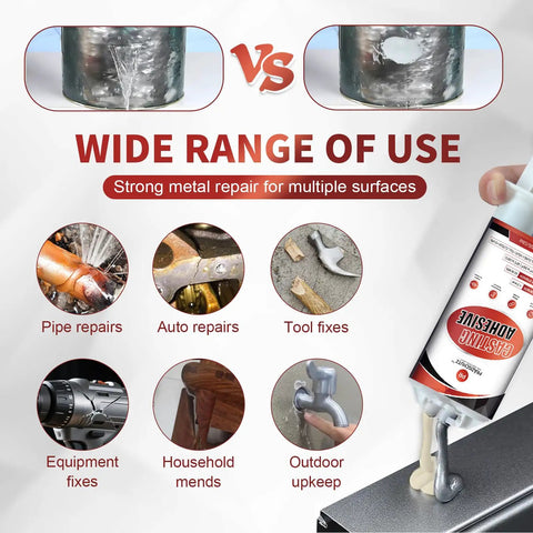 Heavy Duty Metal Repair Epoxy For Casting And Filler For Aluminum Steel Iron Plastic Ceramic Waterproof And Heat Resistant Industrial Strength Bond Tough As Nails To Seal Cracks And Sand Holes In Metal Surfaces with application uses
