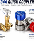3.5 CFM HVAC Vacuum Pump 1 Quarter HP Pro Grade Refrigeration Tool With R134a R12 R22 R410a Compatibility Includes AC Manifold Gauge Can Tap Carrying Tote Quiet Operation brass R134A quick couplers