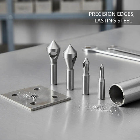 4-Piece HSS Deburring Tool Set For Metal Finishing And Chamfering Versatile Chamfer Cutter Kit For Hole Edges And Sheet Metal