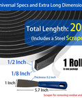 YuanYue smoker gasket seal roll, 1/2 in x 1/8 in x 20 ft, black felt, self-adhesive for BBQ grill pit; scraper included