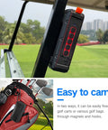 Magnetic Bluetooth Golf Speaker on cart and bag, IPX6 waterproof, shockproof, 3rd gen, TWS, SD card, long battery life.