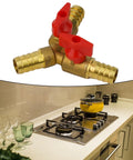 Boss Level Solid Brass 3-Way Ball Valve With 12mm Fitment For Water Air Flow Throttle Plumbing Pneumatic System Hefty Build