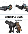 Universal Spotting Scope Phone Adapter With Double Grip Telescope Mount For Digiscope Photography And Binoculars Go-To Setup