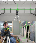 Laser Level L Shape Adapter With Magnetic Pivoting Base For Wall And Ceiling Mount Compatible With One Quarter Inch And Five Eighths Inch Threads Strong Magnet Mounting No Tripod Needed Handy Multi Purpose Tool in use for room and fireplace alignment