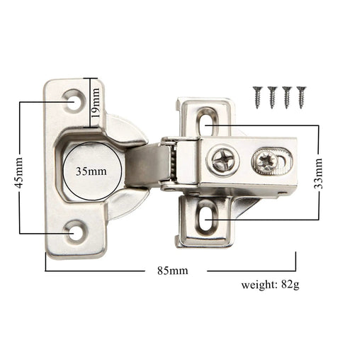 2 Pack Face Frame Soft Close Cabinet Door Hinges With Built In Dampers For Kitchen And Bath, Half Inch Overlay, Heavy Duty Steel
