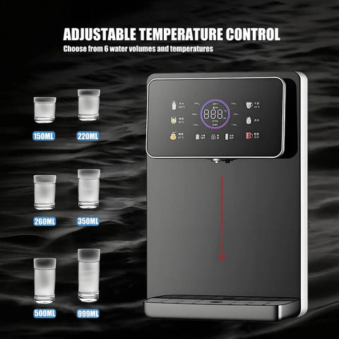 Wall Mounted Instant Hot Water Dispenser With 2200W Power And 13 Temperature Settings Plus 6 Water Volume Levels, Child Lock Safety