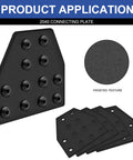 Eight Piece 2040 Corner Bracket T Shaped 12 Hole Connector For Aluminum Extrusion Hardware Black Kit with frosted texture