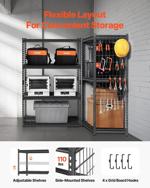 Badass Ultra Heavy Duty Four Tier Garage Storage Shelves With 2400 Lb Load Capacity Adjustable Steel Utility Racks For Basement Warehouse Home Workshop Super Durable Black Frame