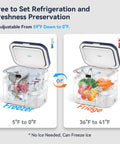Go To Portable Car Refrigerator And Travel Cooler, 23 Quart (22 Liter) Compressor Freezer showing freezer and fridge modes