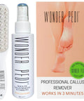 Easy At Home Foot Care Kit With Quick Peel Spray And Foot File Rasp For Callus Removal Three Minute Quick Fix Realistic Home Spa Pedicure Exfoliator Softener Heel Scrubber To Peel Dead Skin And Crush Calluses In Minutes featuring foot softener and file tool.